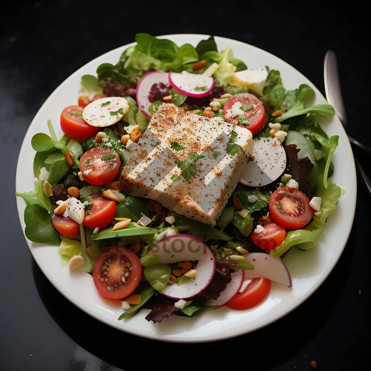 Picture of Healthy Vegetable Salad with Cheese and Nutritious Ingredients