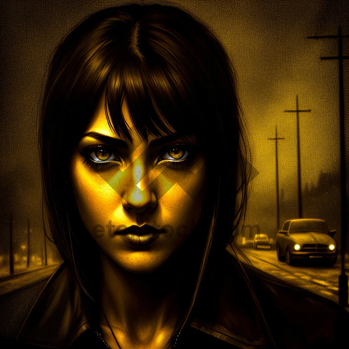 Picture of Seductive brunette beauty with a mysterious mask