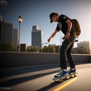 Skateboarding man - Active sport and fun