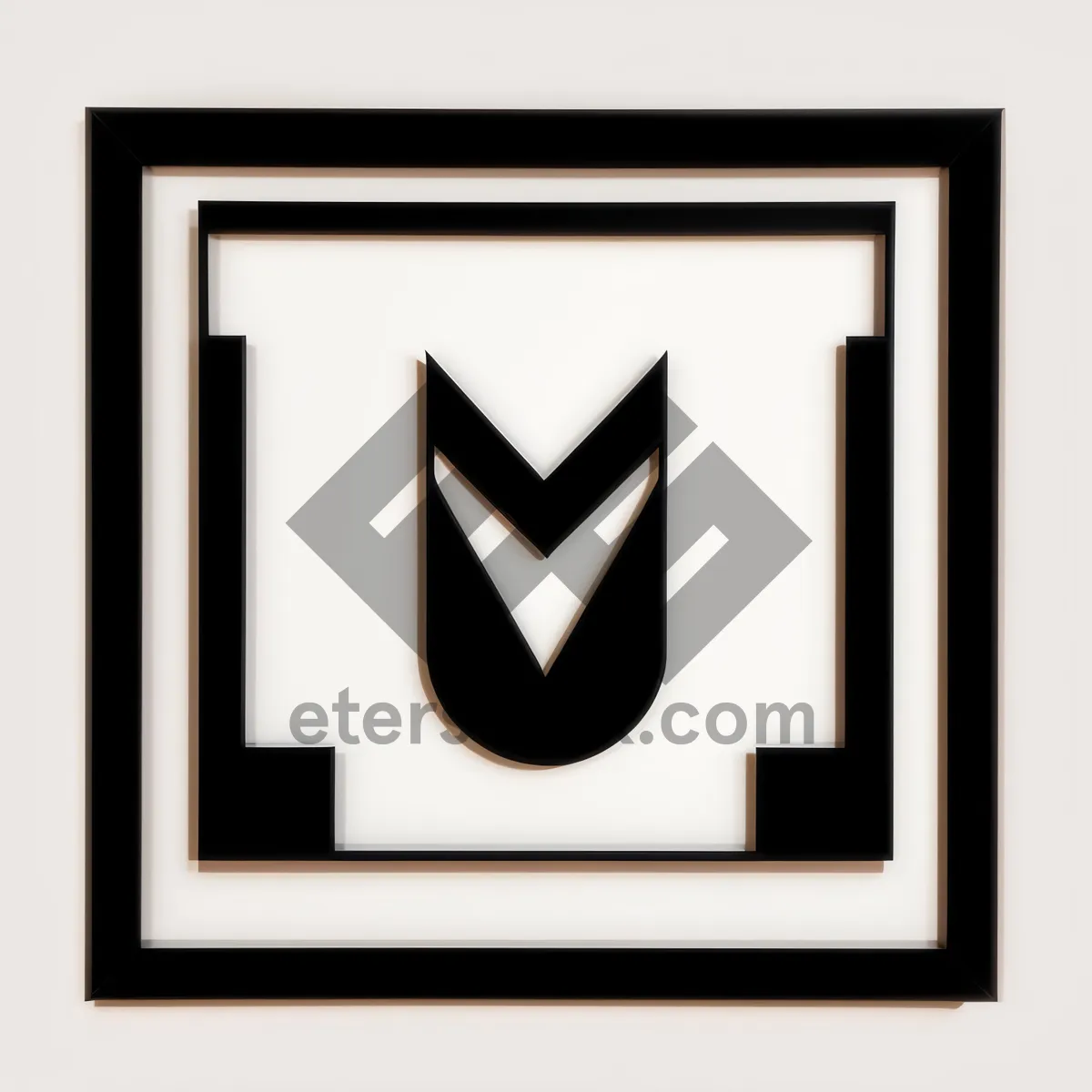 Picture of Modern blank black square icon with button design and shadow.