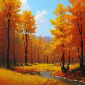 Serenity in Autumn's Golden Forest
