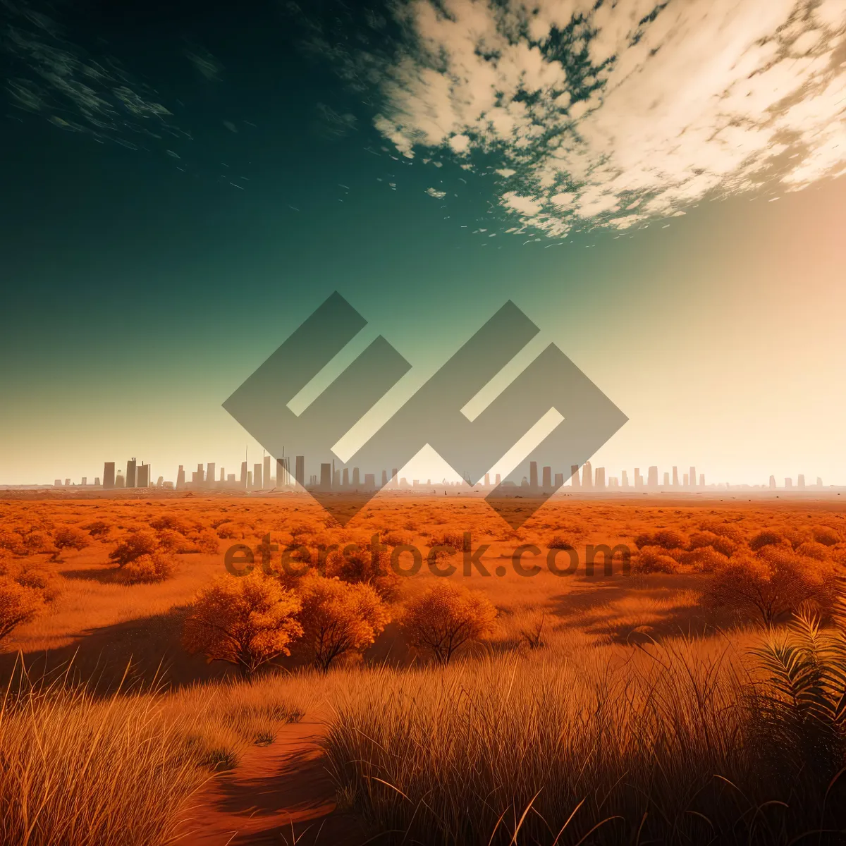 Picture of Golden Sunset Over Rural Dune Landscape