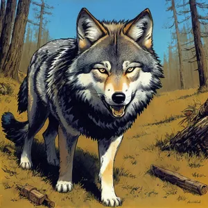 Majestic Timber Wolf - Fierce, Beautiful Wild Predator