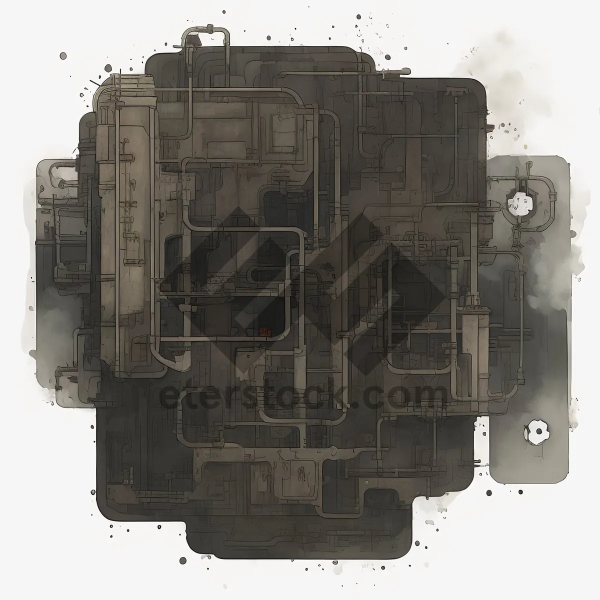 Picture of Electrical Circuit Breaker for Computer Technology Map Illustration