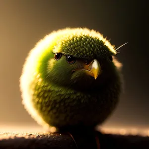 Vibrant Finch perched on spring tree branch