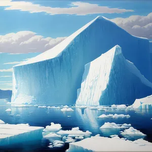 Majestic Arctic Iceberg in Serene Wilderness.