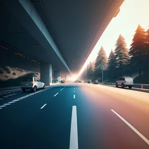 Speeding Through Asphalt: A Fast-moving Highway Drive