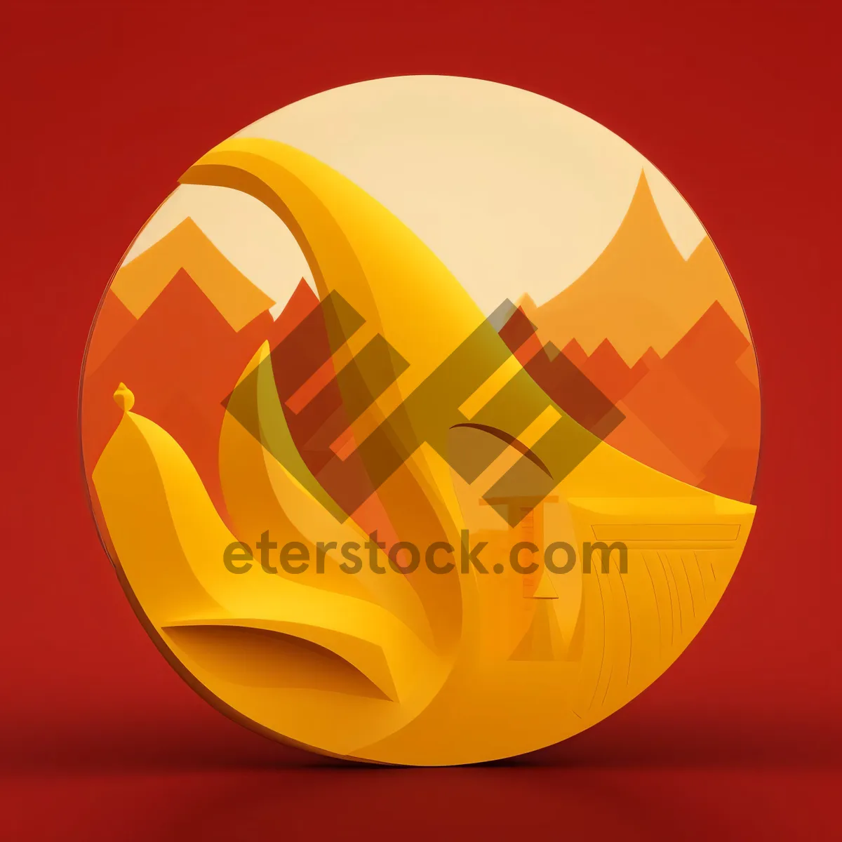 Picture of Round orange glossy web button icon design