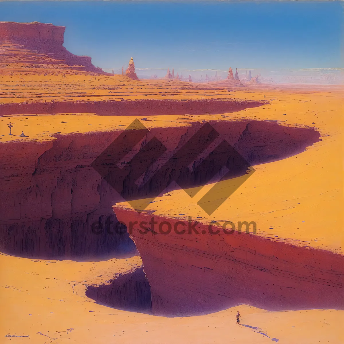 Picture of Scenic Desert Skyline Over Dune Landscape