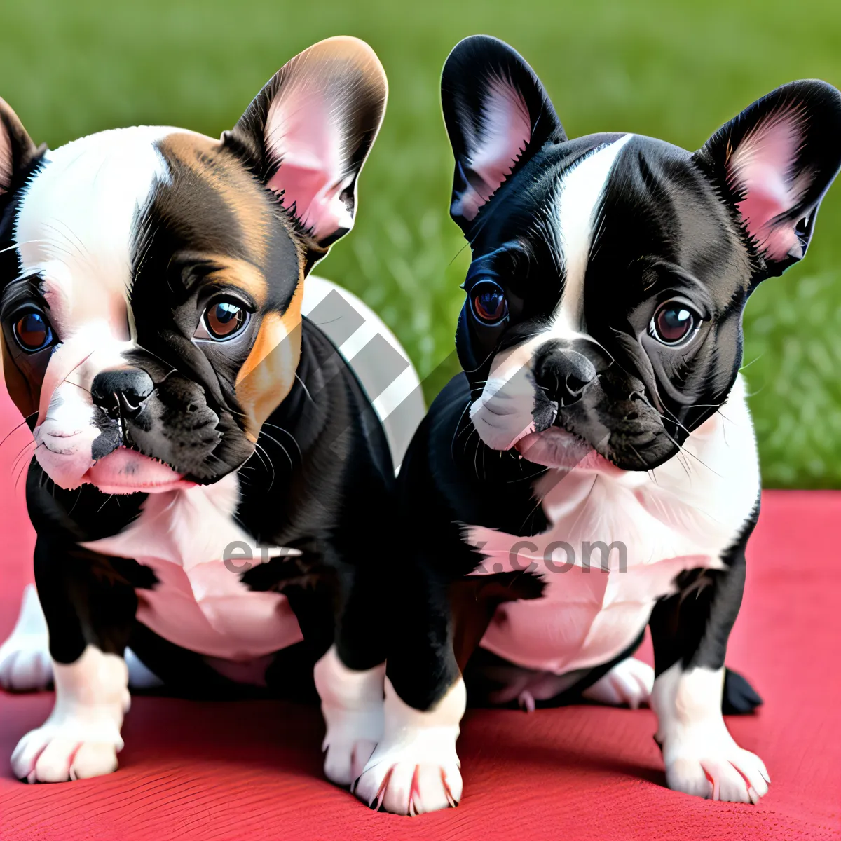 Picture of A lovable Bulldog Terrier puppy with adorable wrinkles, radiating cuteness