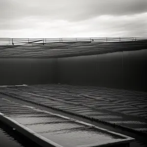 City Pier Solar Array with Skyline Reflection