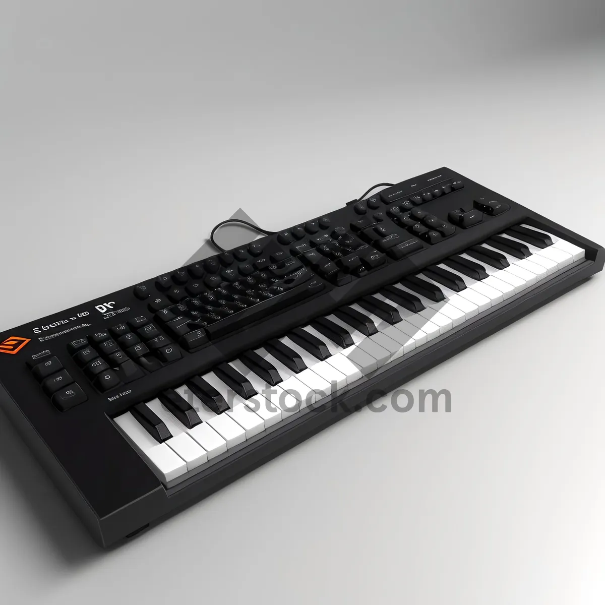 Picture of Black Synth Keyboard: Modern Electronic Instrument for Business Tech