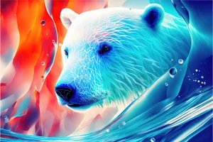 Arctic wildlife bear in water