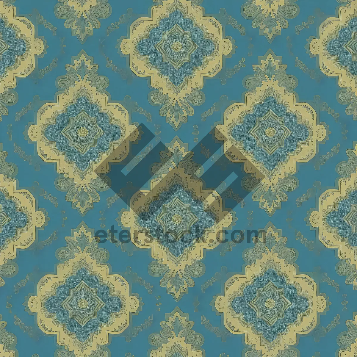 Picture of Floral vintage wallpaper with ornate decoration swirls