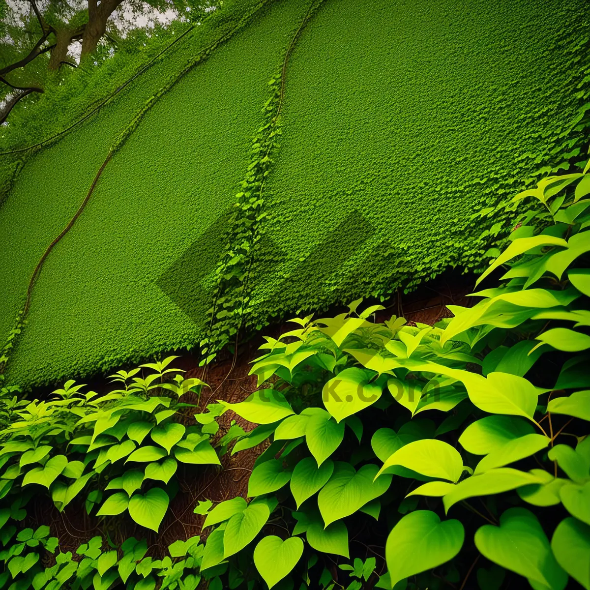 Picture of Spring Fern Pattern on Woody Plant Leaf