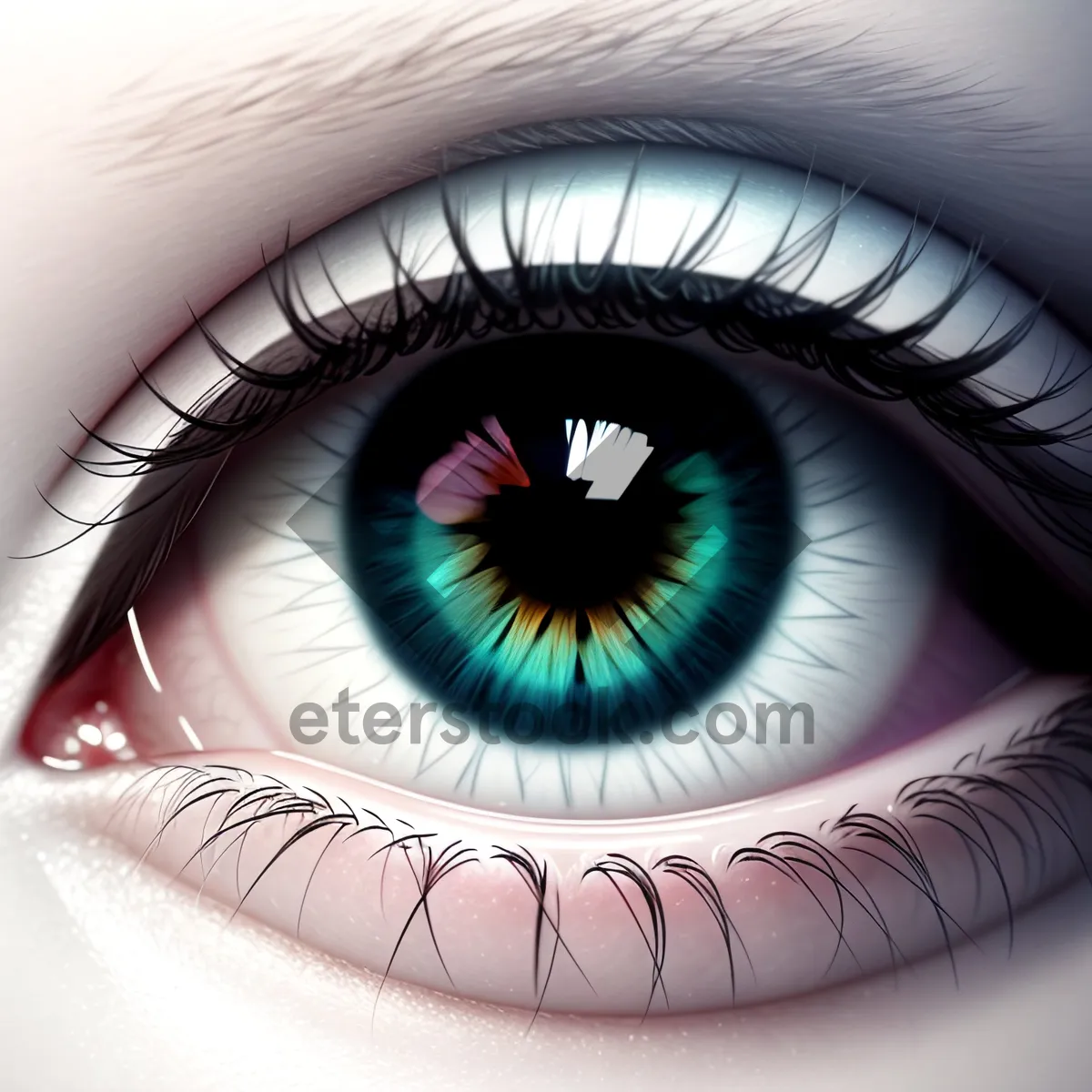 Picture of Closeup view of beautiful human eye.
