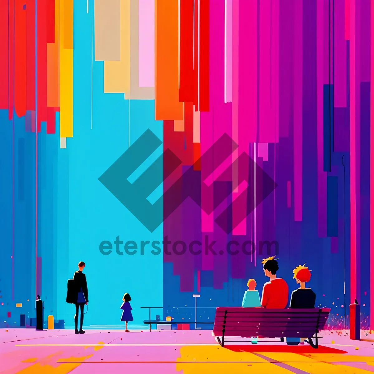 Picture of Bright Colorful Spectrum Wallpaper with Vibrant Lines