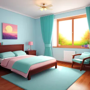 Modern luxury bedroom with comfortable sofa and stylish decor