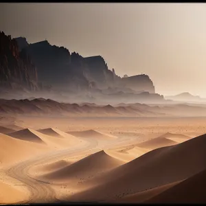 Mesmerizing Desert Landscape with Majestic Mountains