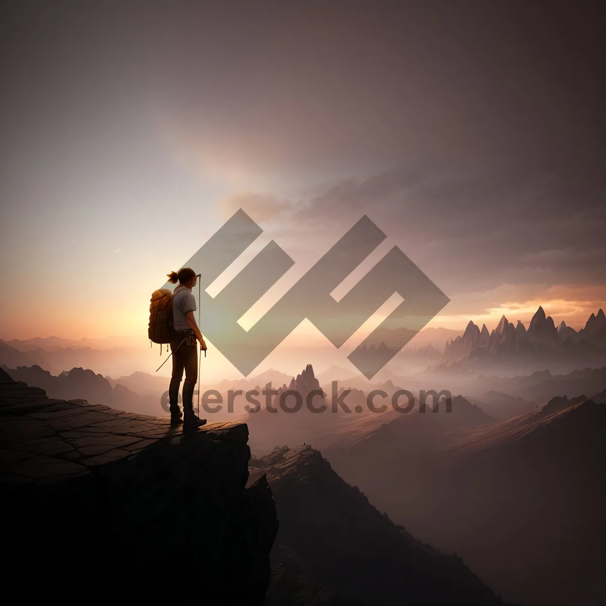 Picture of Sunset Silhouette Trekking Adventure in Majestic Mountains