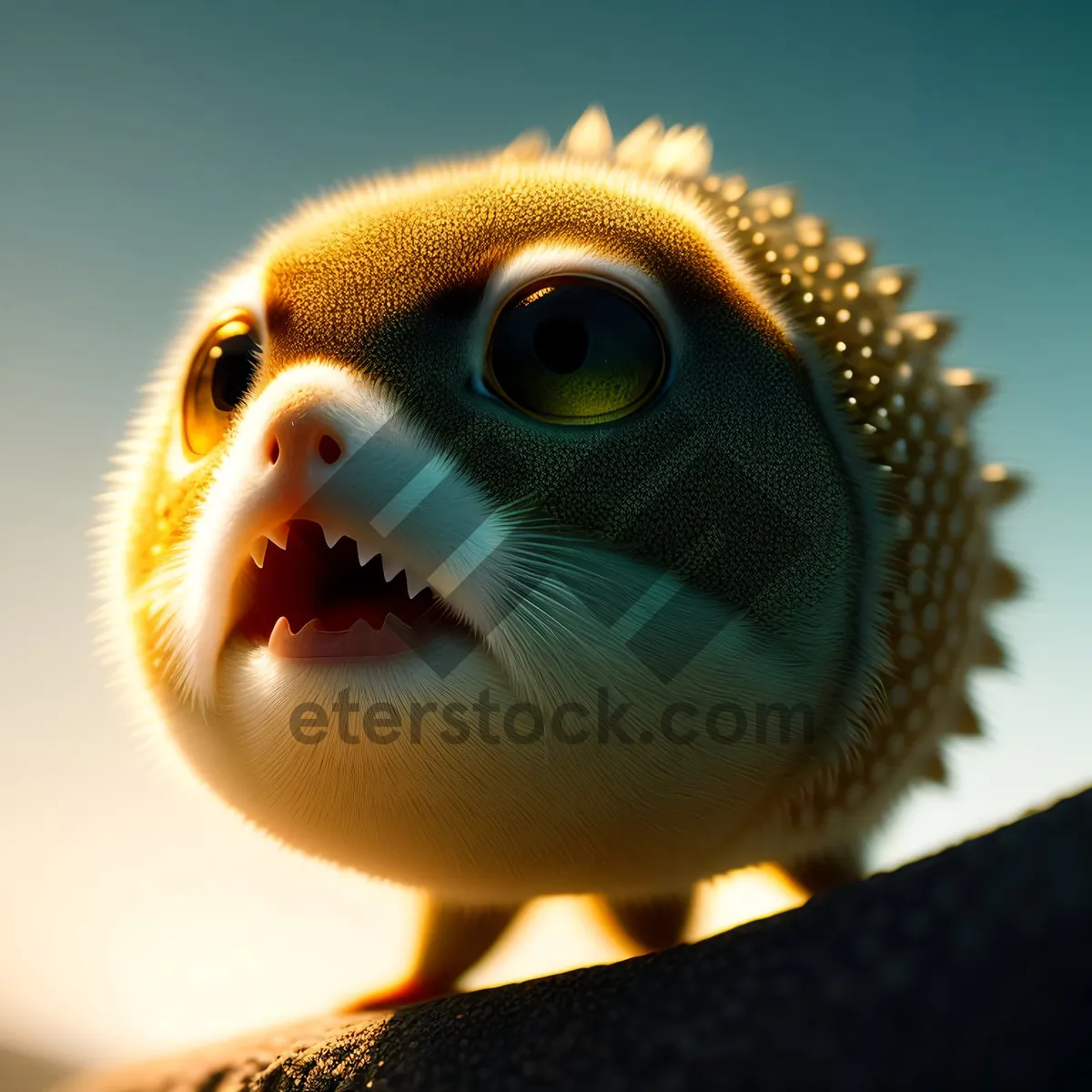 Picture of Vibrant Pufferfish with Captivating Eye