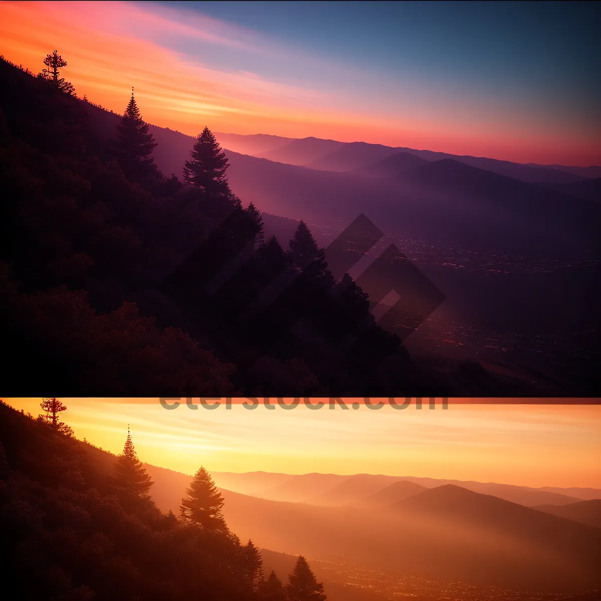 Picture of Majestic Sunset Over Mountain Landscape