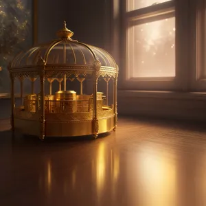 Luxury Golden Dome Palanquin with Shade