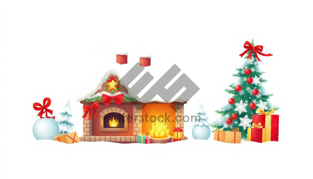 Picture of Winter Celebration House Card with Snowman and Tree