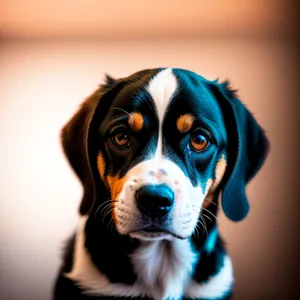 Adorable Purebred Dog sitting for a Studio Portrait