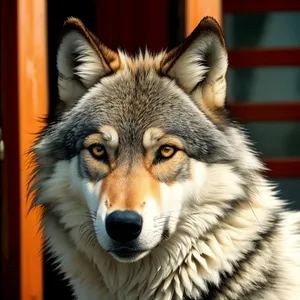 Brown Timber Wolf Canine Portrait - Majestic and Wild