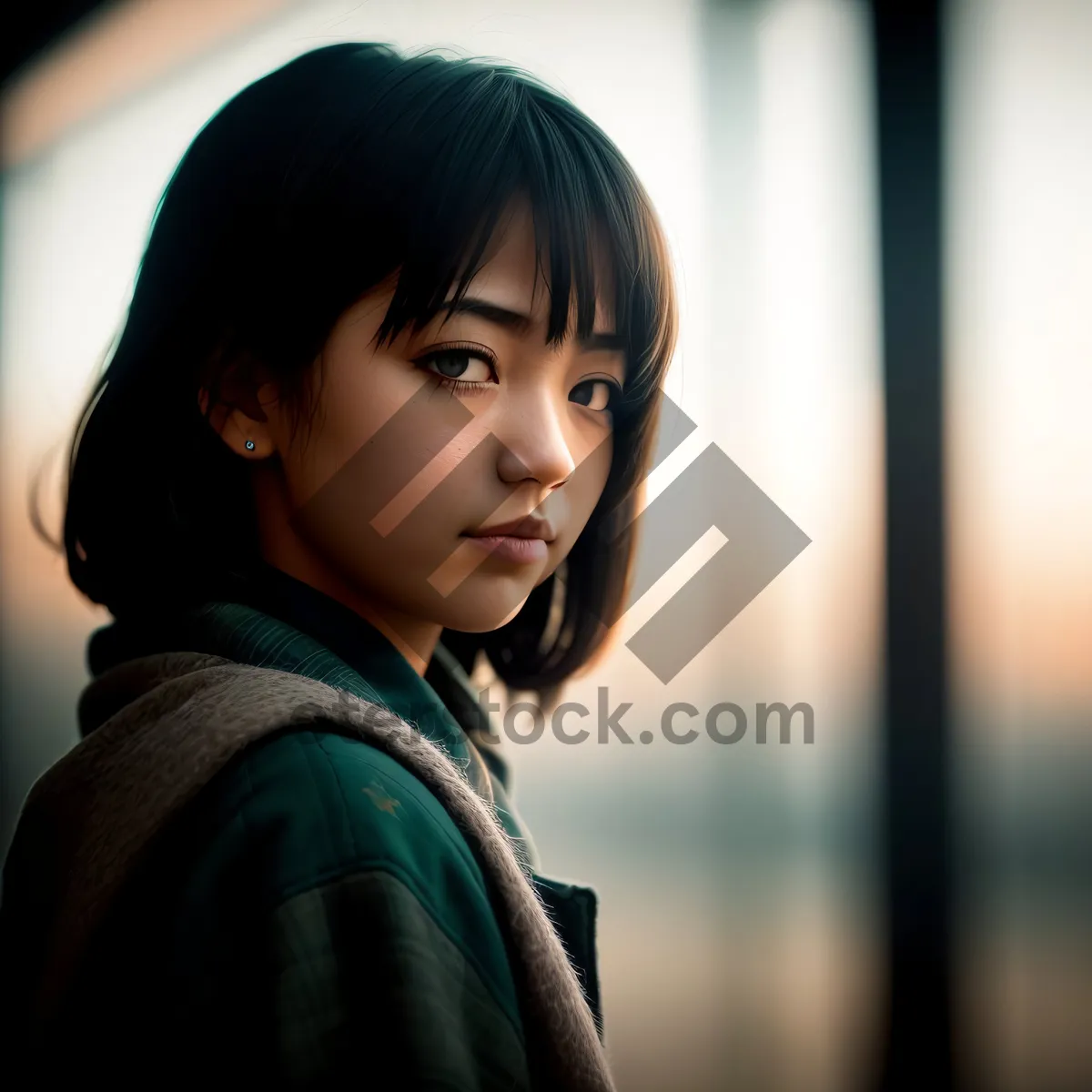 Picture of Smiling businesswoman with attractive hairstyle