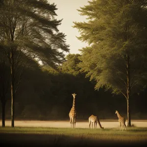 Majestic Wildlife in Serene Forest Landscape