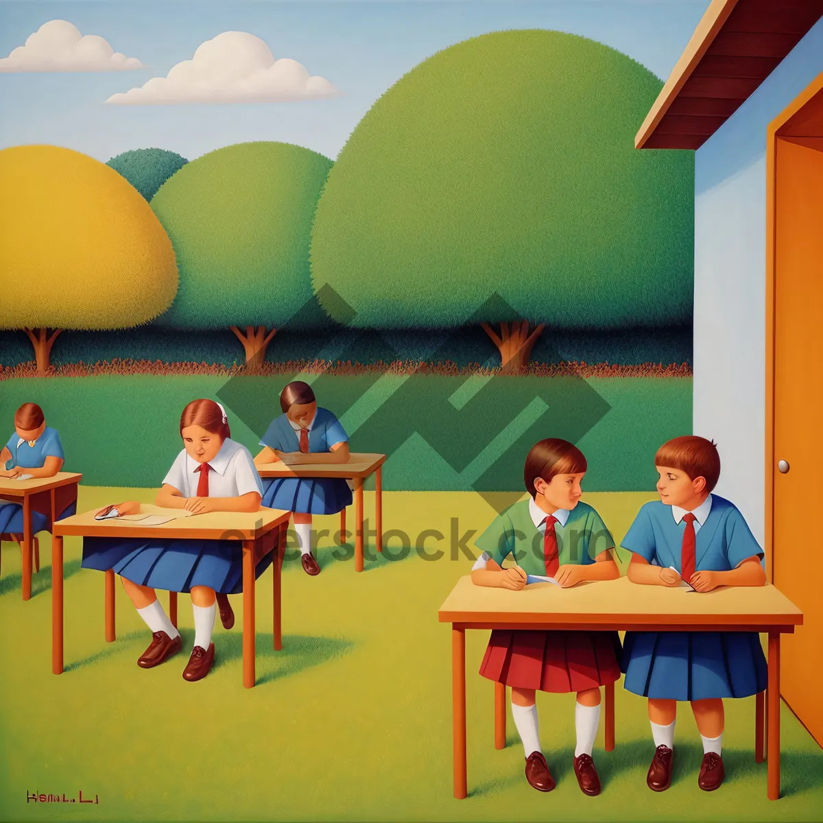 Picture of Group of students playing marimba in classroom