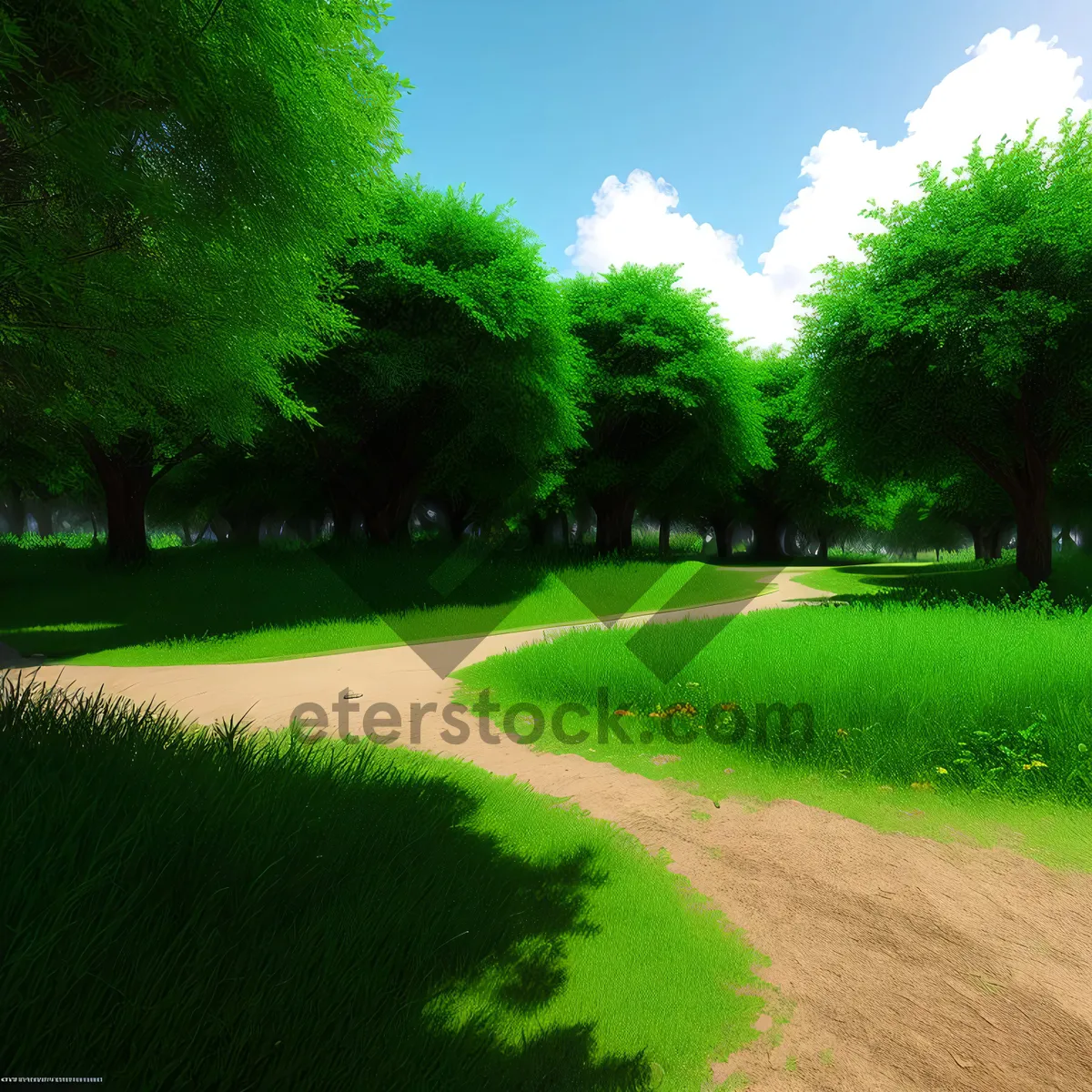 Picture of Serene Golf Course Green Overlooking Majestic Landscape