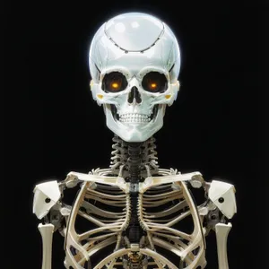 Spooky 3D sculpture of a skull-faced automaton.