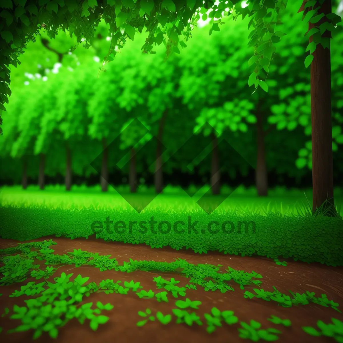 Picture of Vibrant Green Golf Course in Spring