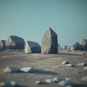 Megalith Memorial: Tranquil Rural Cemetery Landscape