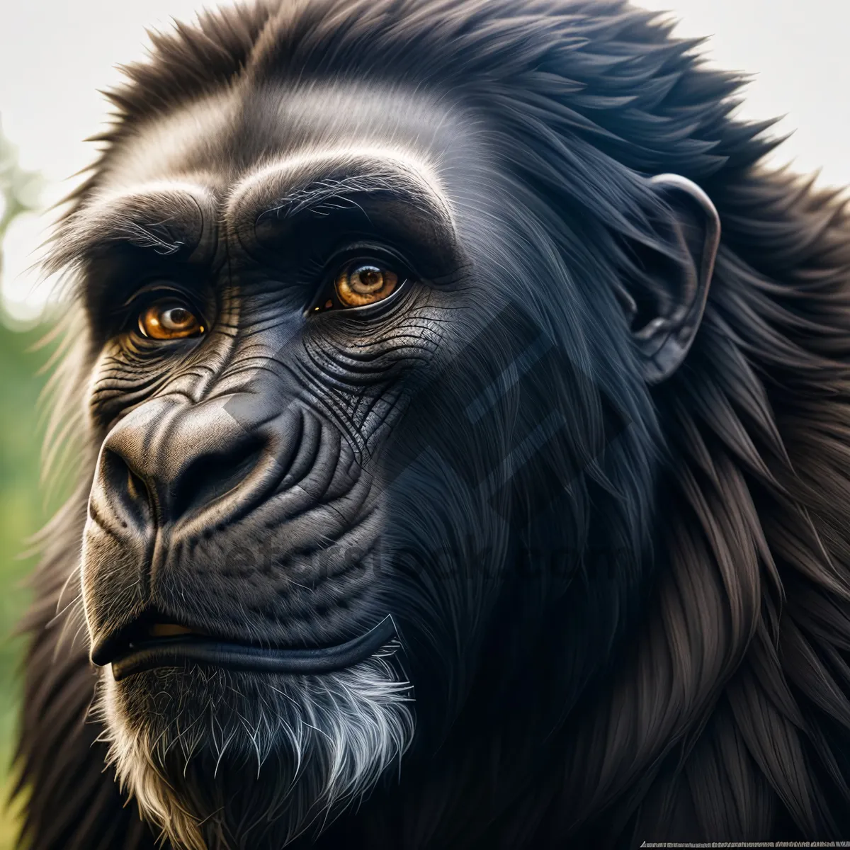 Picture of Wild Primate Portrait: Majestic Ape in Menagerie