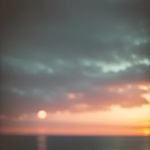 Vivid Sunset over Calm Ocean