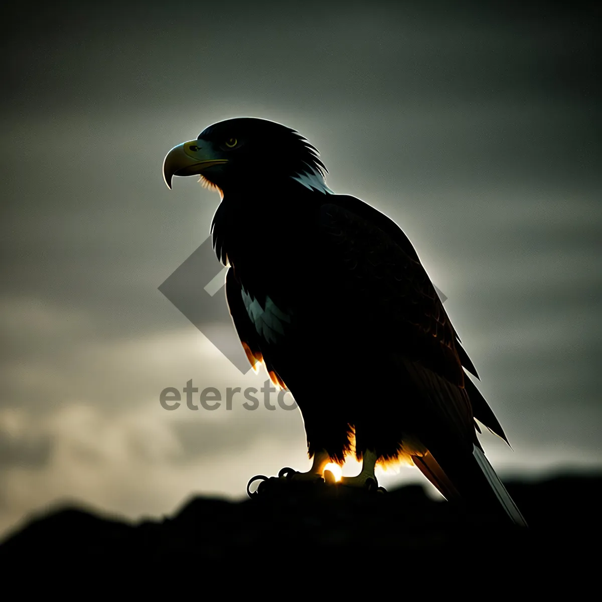 Picture of Magnificent Eagle with Piercing Gaze and Majestic Wings