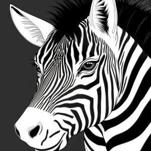 Striped Zebra Grazing in the Wild