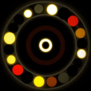 Bright Black Button Set with Reflective Glass Icons