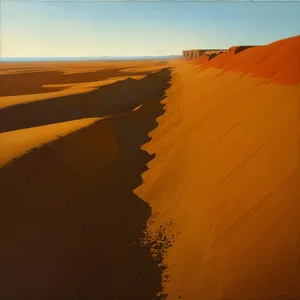 Sizzling Moroccan Summer Sunset over Sand Dunes