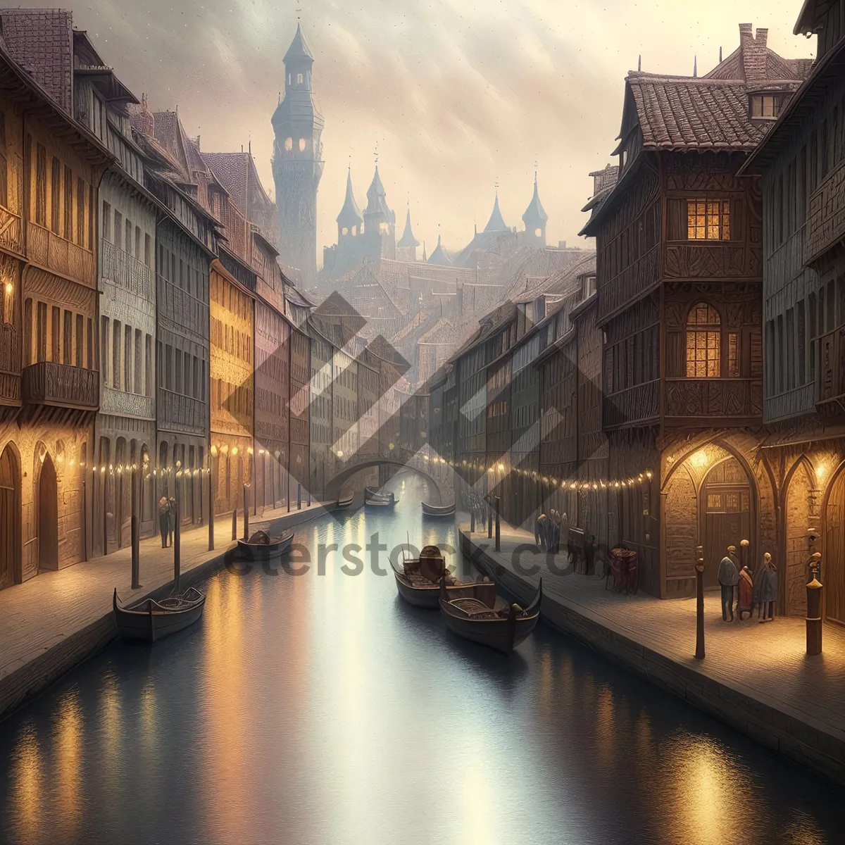Picture of Venice's Grand Canal at Night - Historic Waterway
