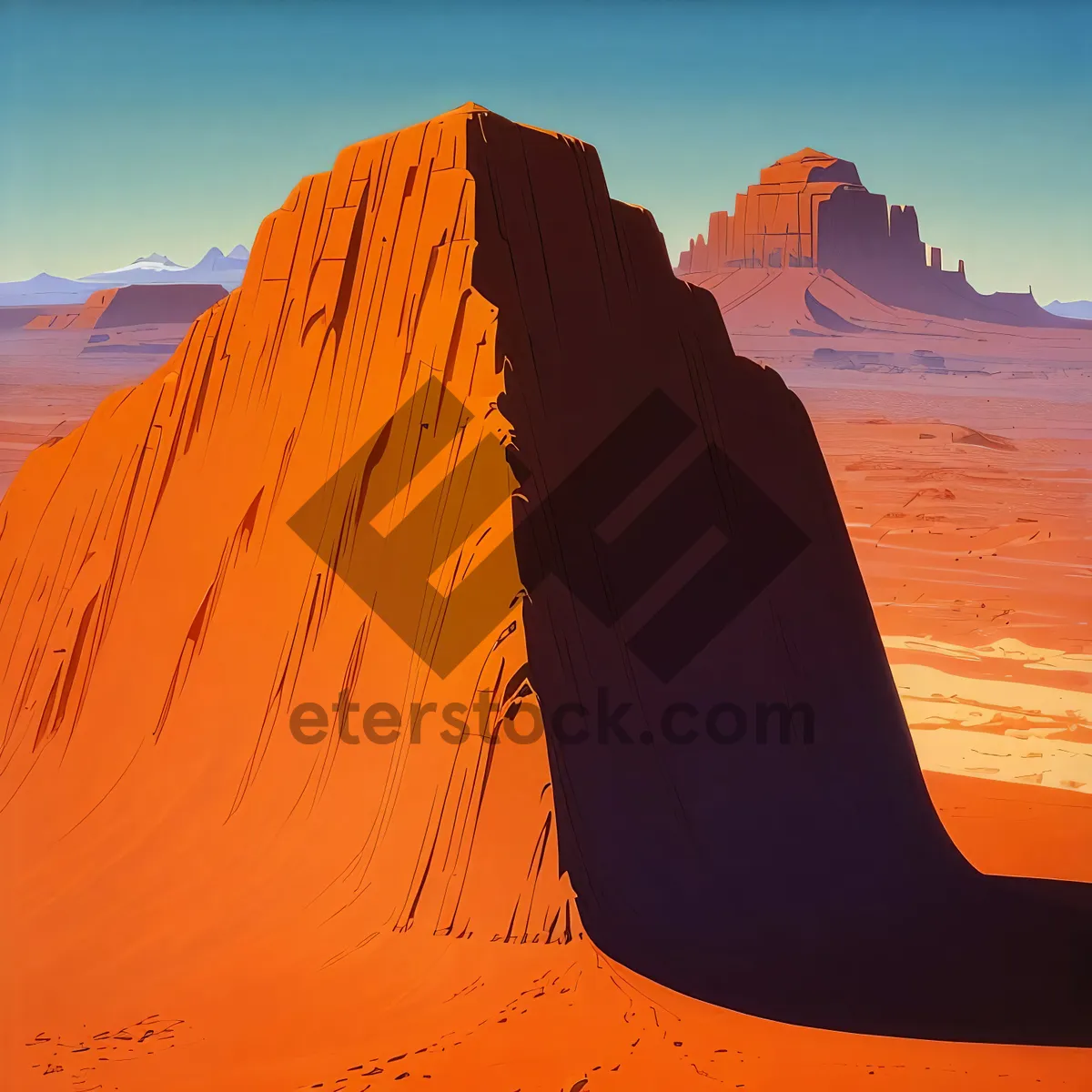 Picture of Arid Dune Valley at Sunset