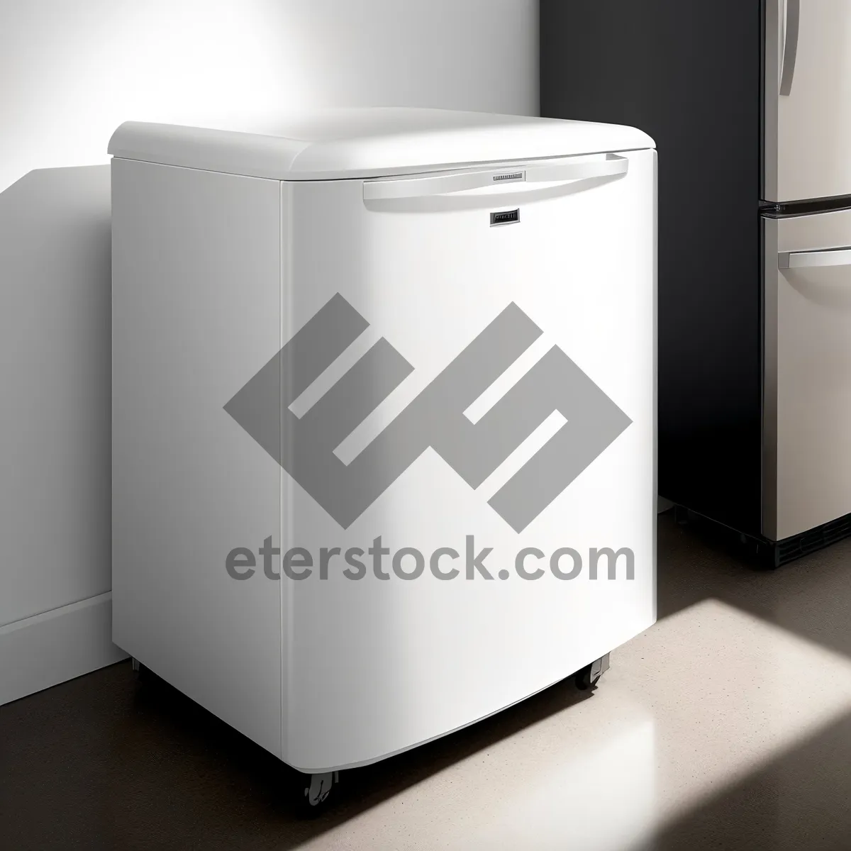 Picture of Empty White Goods Refrigerator: Home Appliance Durable