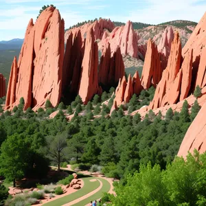 Majestic Desert Canyon: A Scenic Landmark with Sandstone Rocks