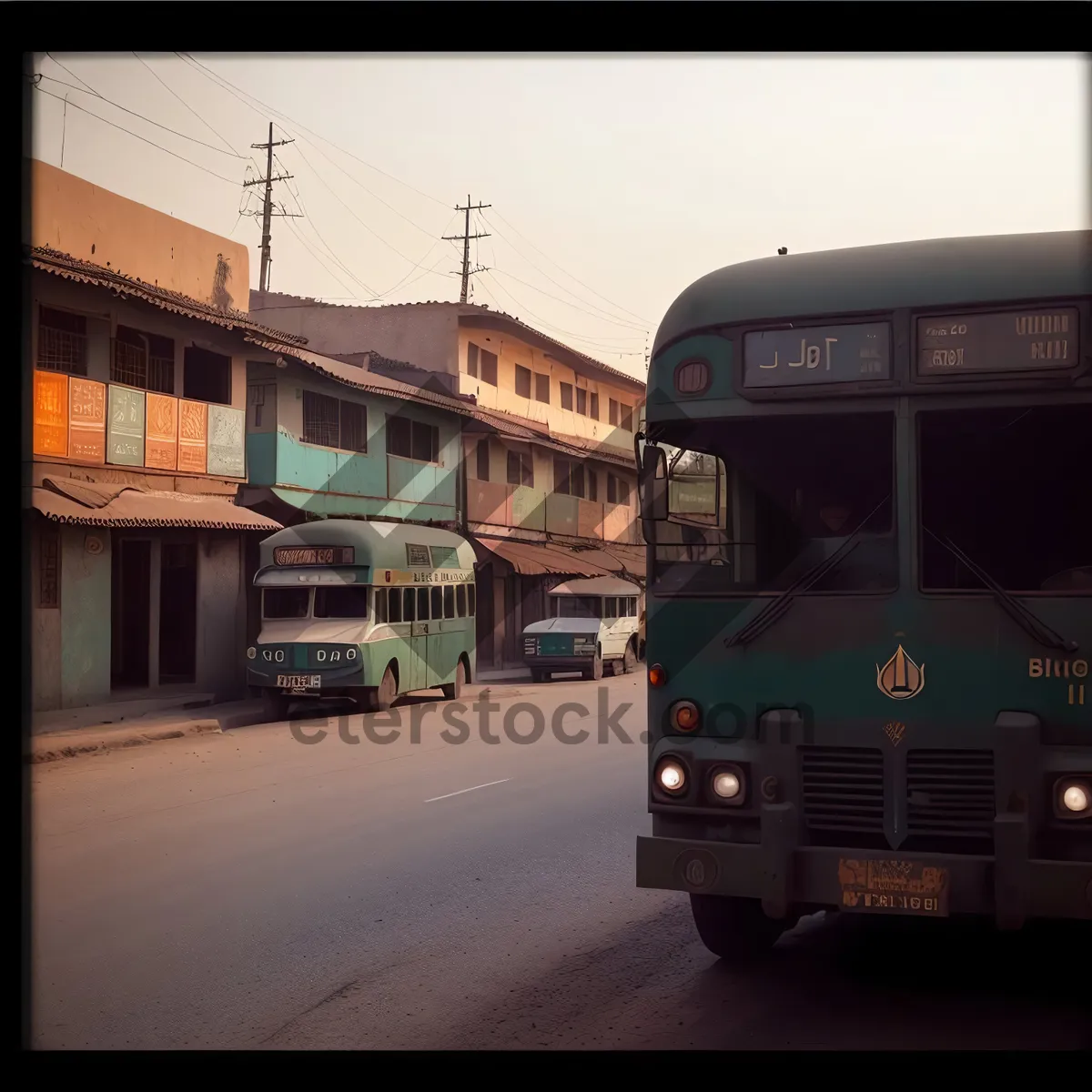 Picture of Urban Transportation on City Street: Trolleybus and Tramway