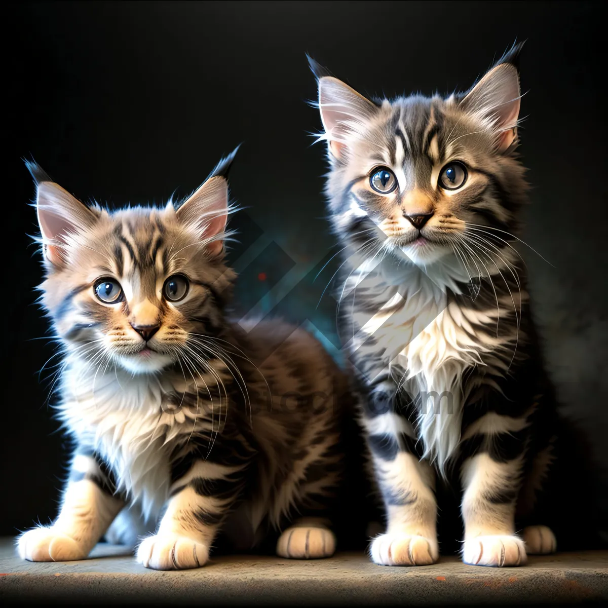 Picture of Furry Tabby Kitten with Curious Eyes