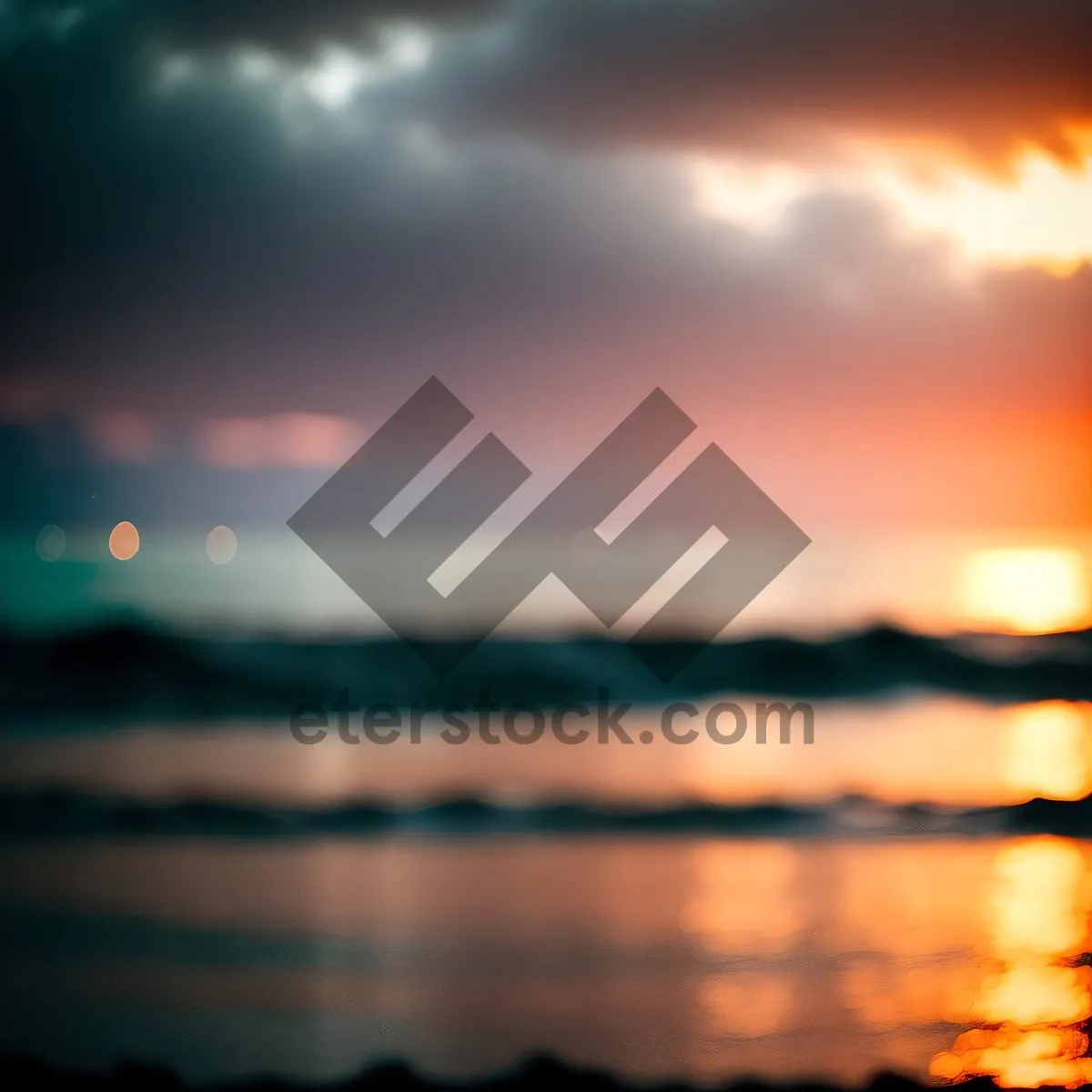 Picture of Golden Horizon: Serene Sunset Over the Ocean